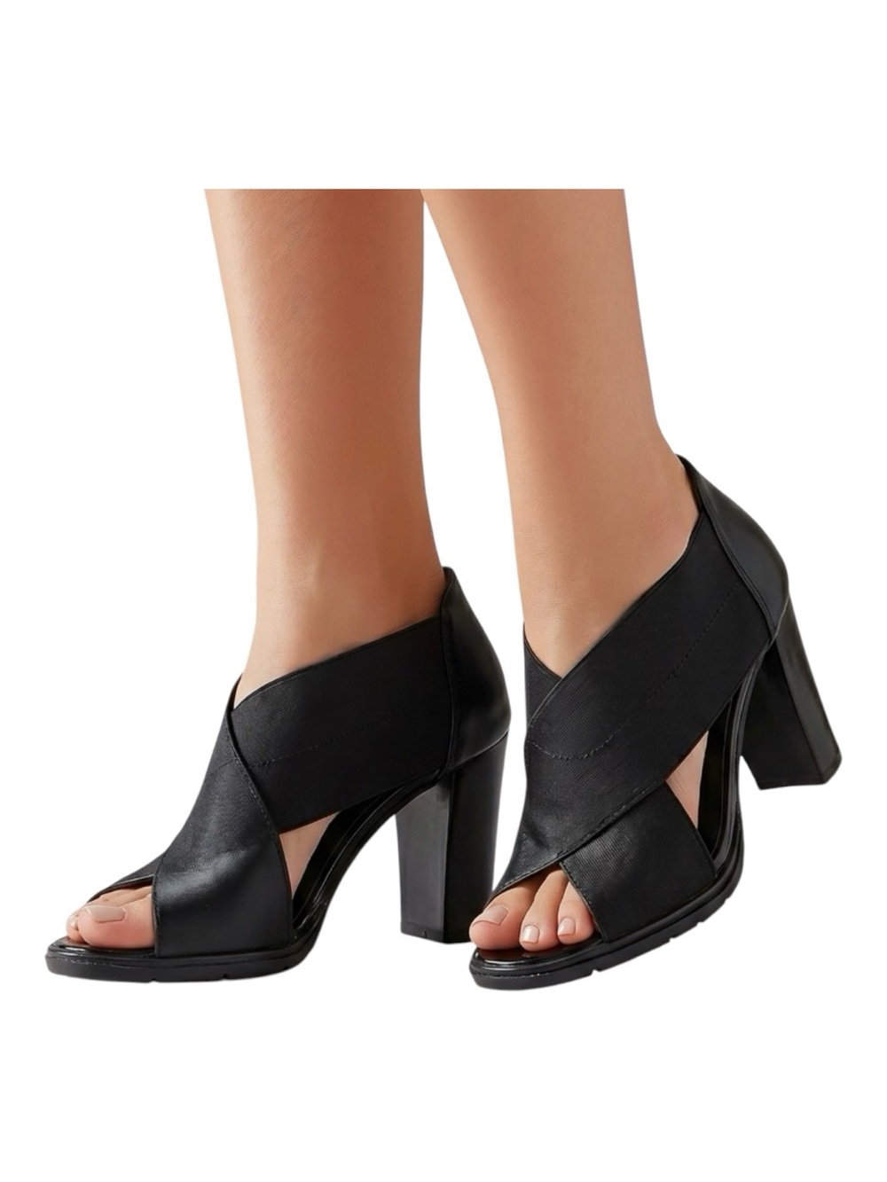 Chunky High Heel Leather Womens Shoes, Hispanitas, Spain, sz 39 NWOTS